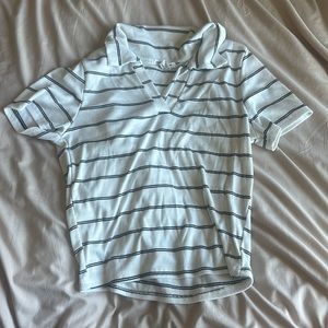 Black and White Striped Collared Shirt